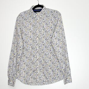 Zara Floral Slim Fit Long Sleeve Button Down Shirt Men's Size Small